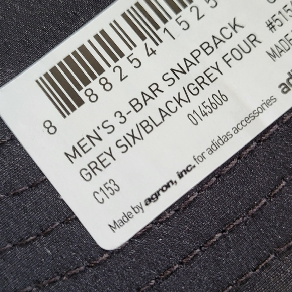 Adidas Men's Three Bar Structured Snapback Adjustable Fit Cap - Picture 12 of 12